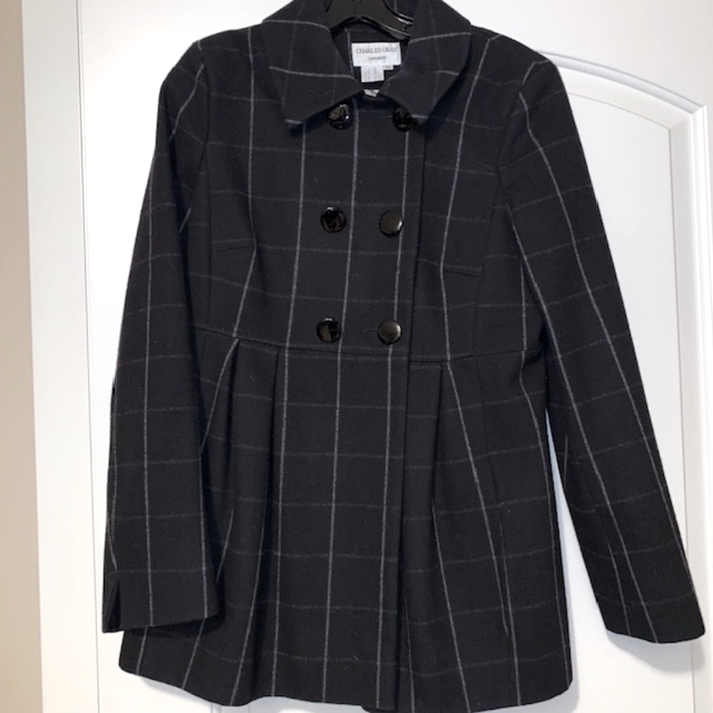 Charles Gray of London Black Window Pane Coat